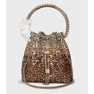 Jimmy Choo Bon Bon Crystal Gold Chain Handbag